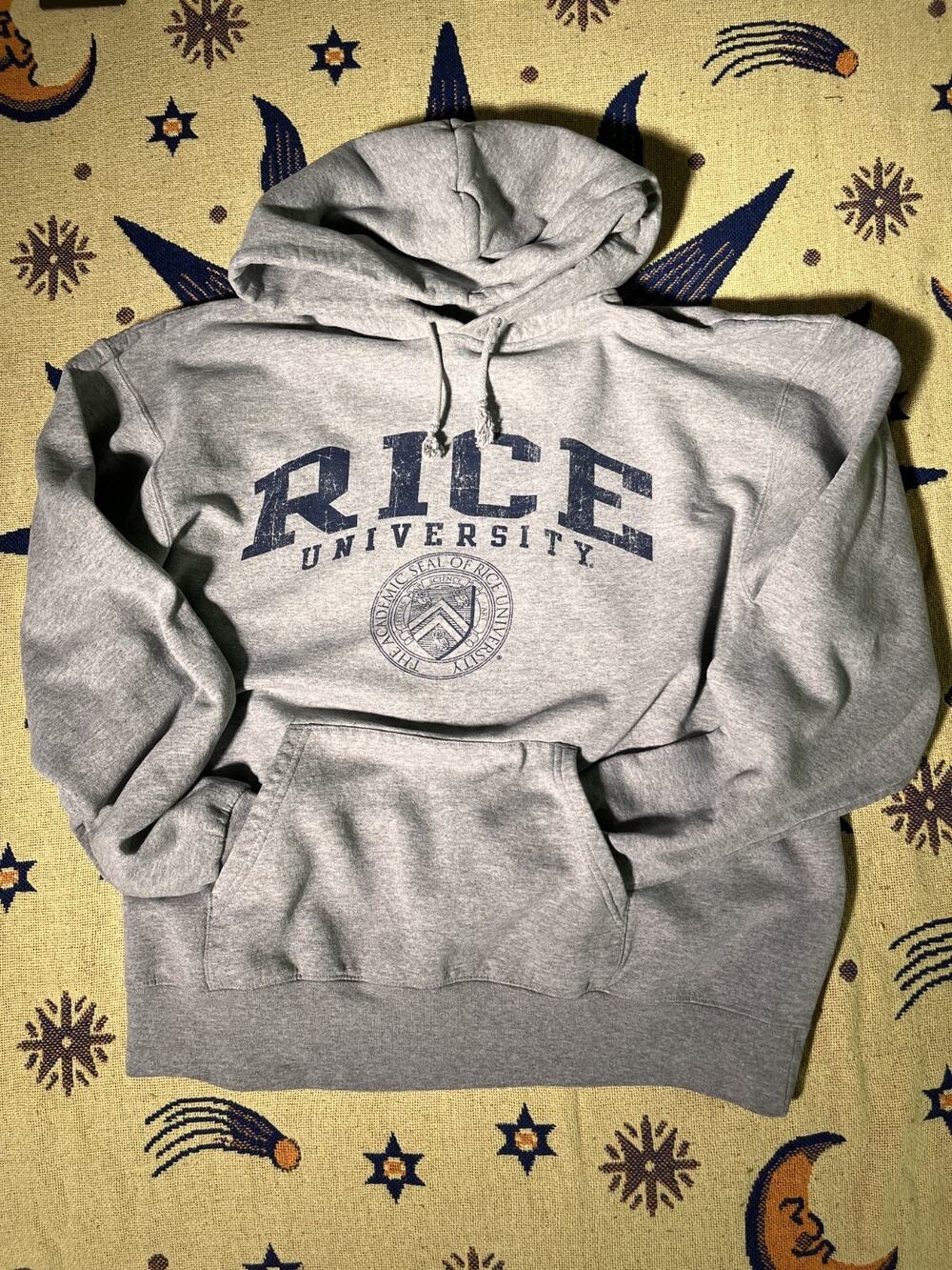 Rice University Owls Mens Size L Large Champion NCAA Campus Hoodie Sweatshirt